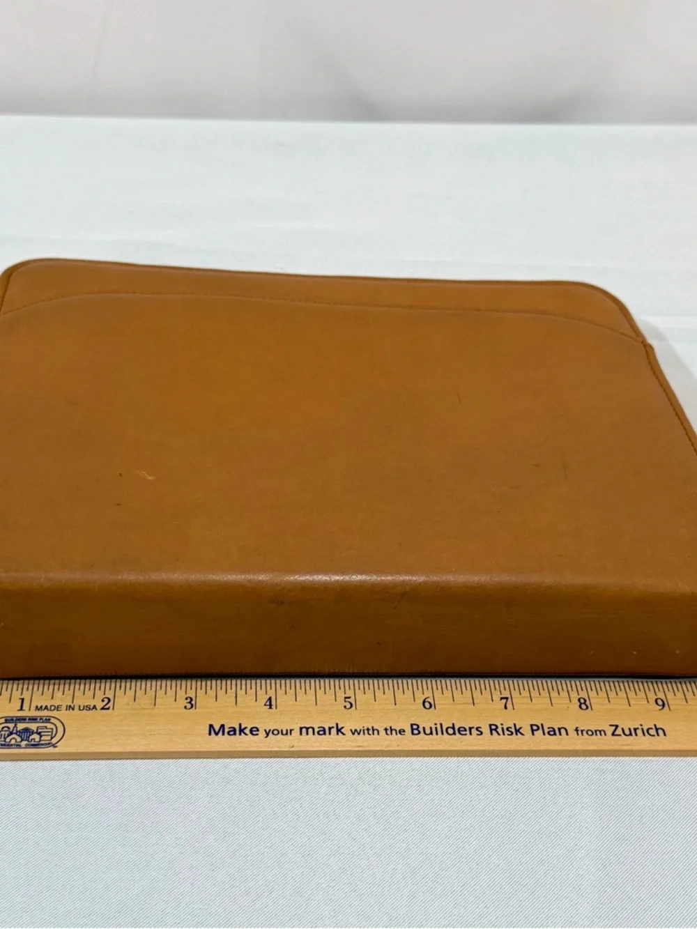 Vintage Leather Day Runner Pro Planner 3 Ring Zip Close Camel Tan 8x10